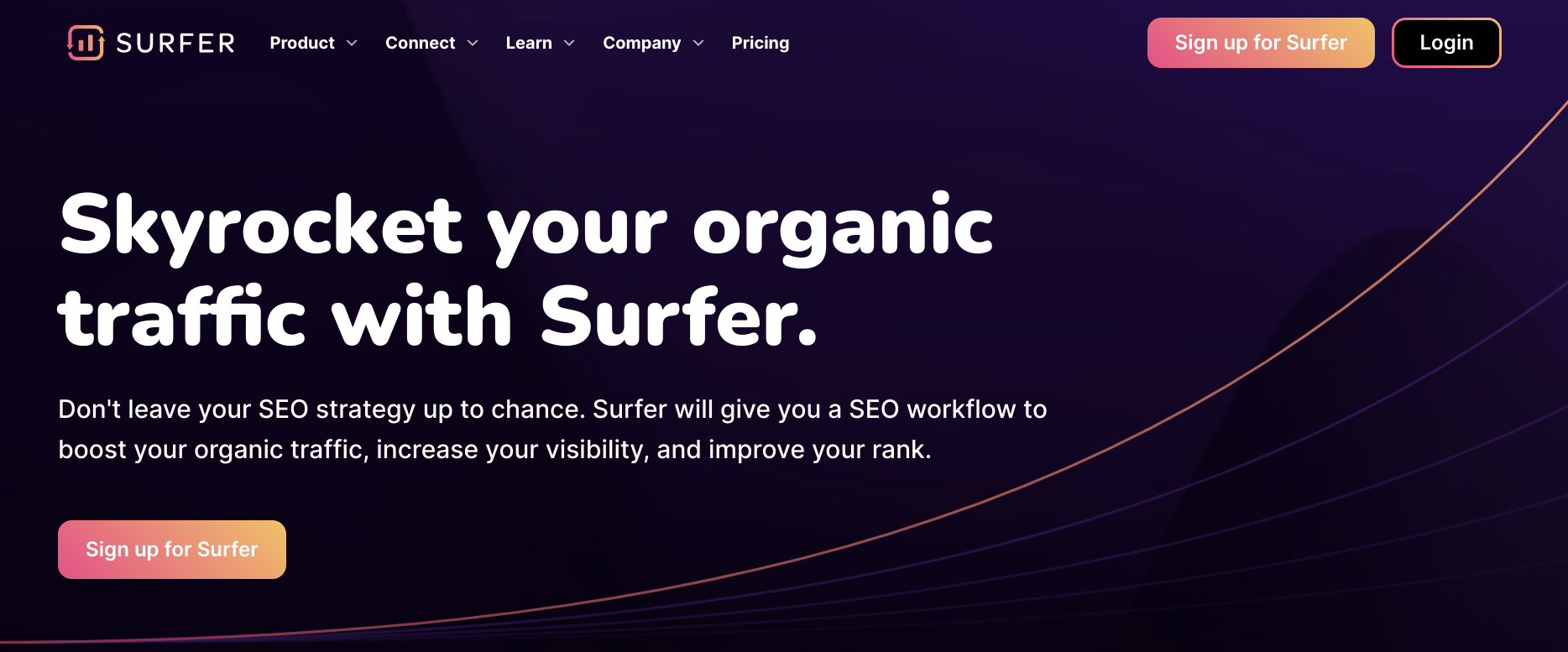 Surfer SEO Website Homepage