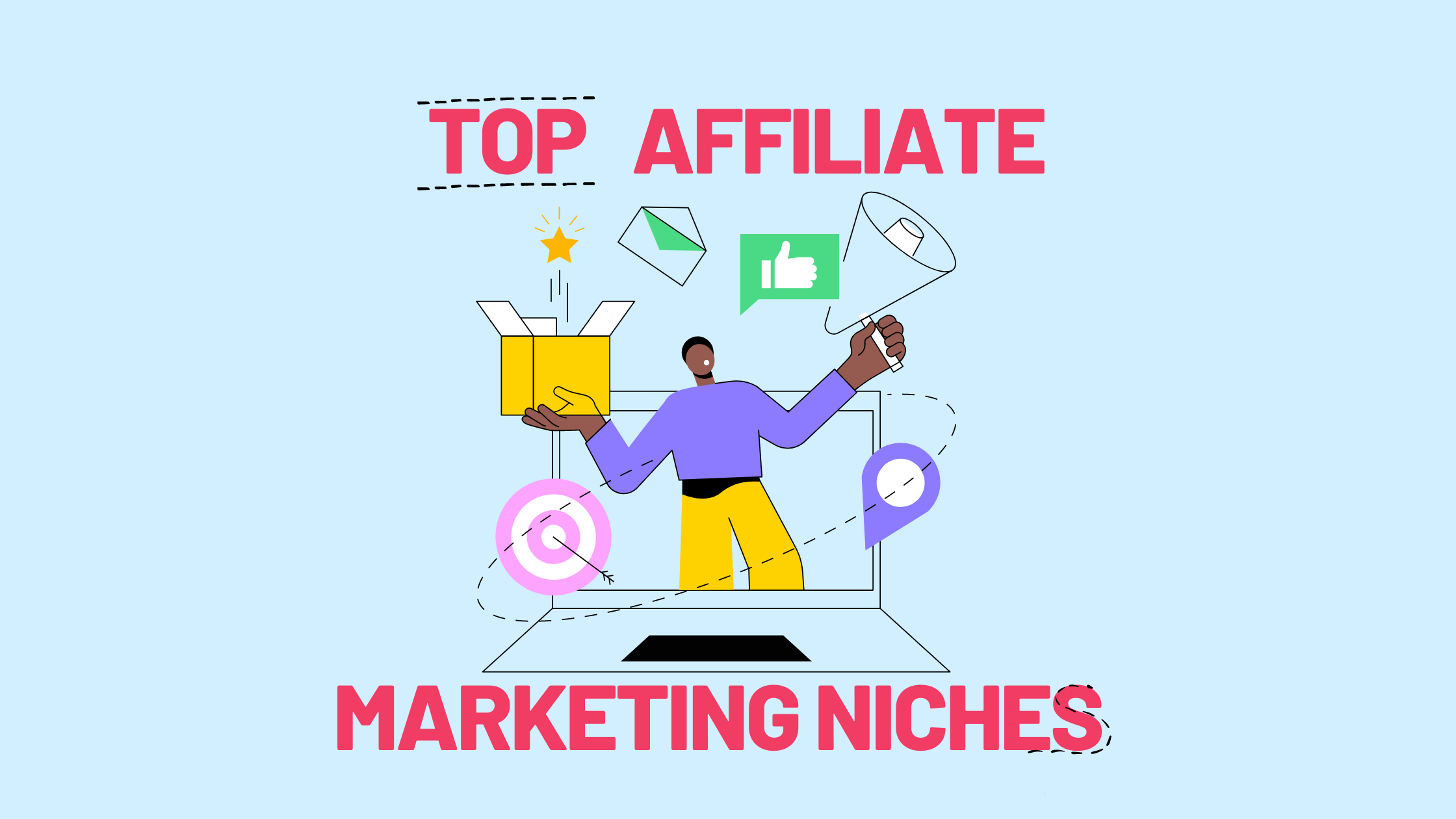 Top affiliate marketing niches blog title picture