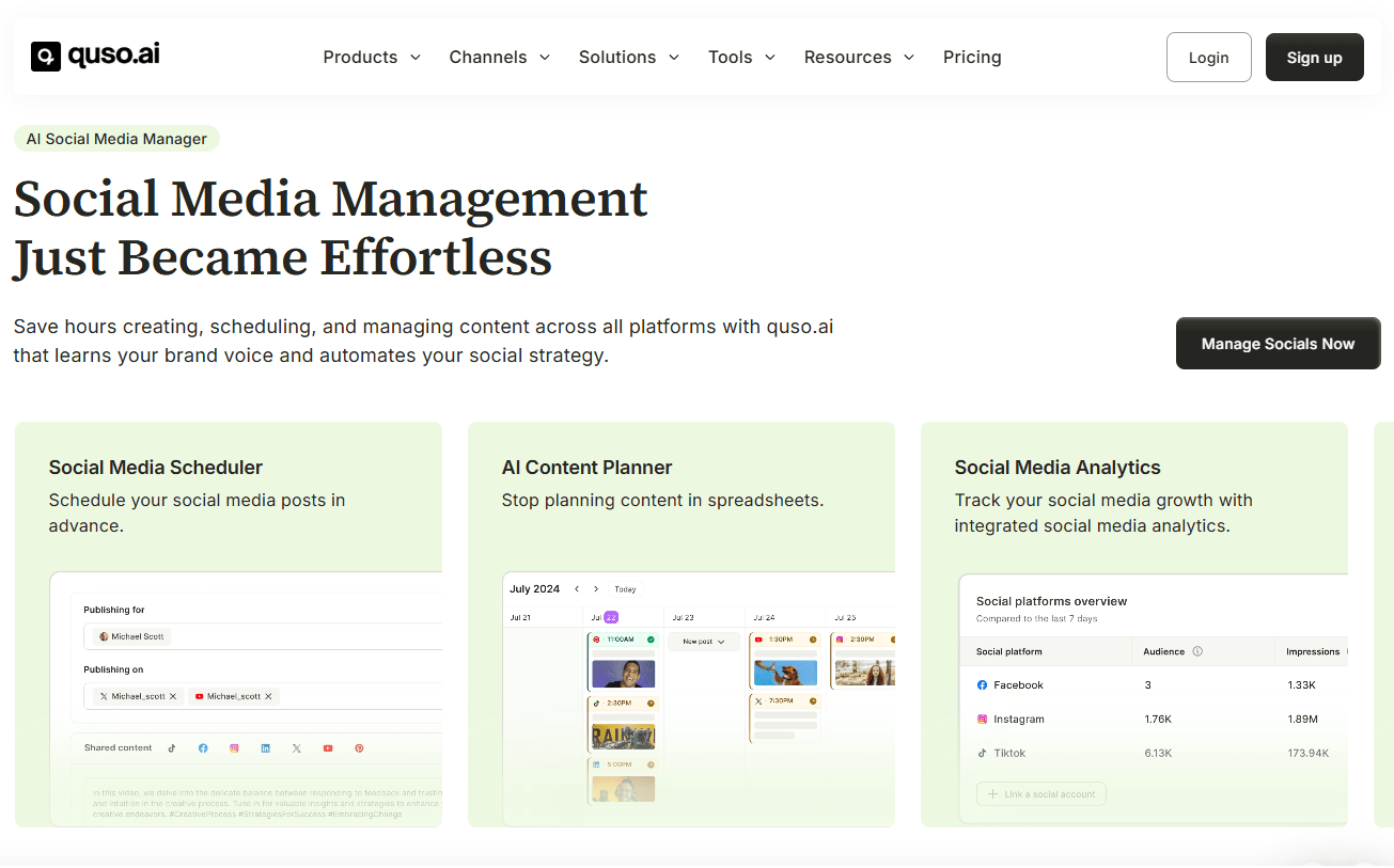 Quso.ai Social media management